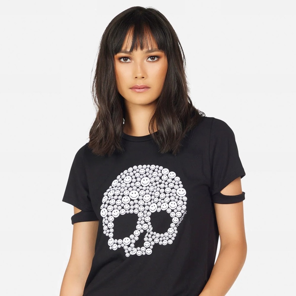 NWOT Lauren Moshi Happy Skulls tee
